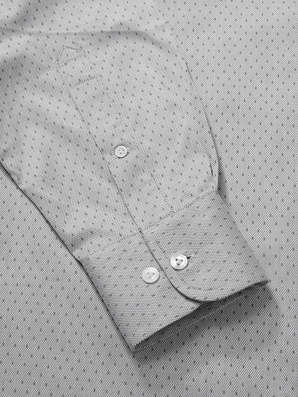 Antonello Light Grey Solid Full Sleeve Single Cuff Classic Fit Classic Formal Two Ply Mercerized Cotton Shirt