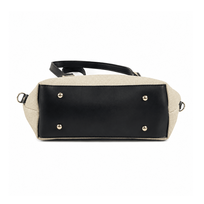Bucket Canvas Bag Beige & Black - astorebags.pk