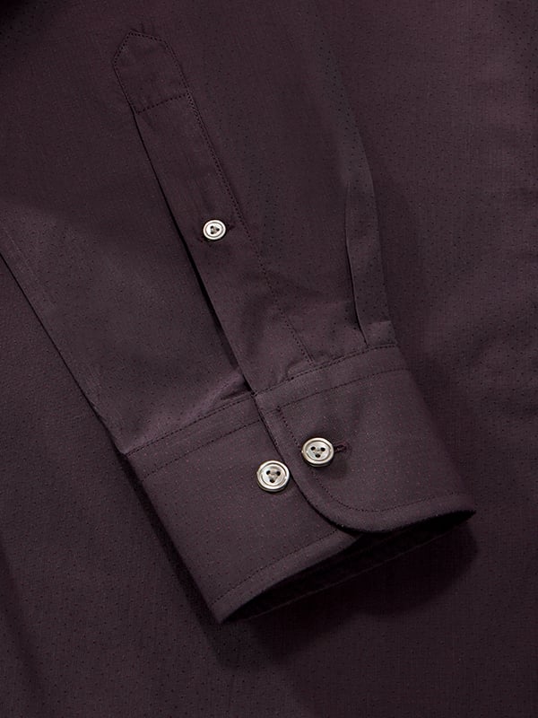 Carletti Purple Solid Full Sleeve Single Cuff Classic Fit Semi Formal Dark Italian 100's Cotton Shirt