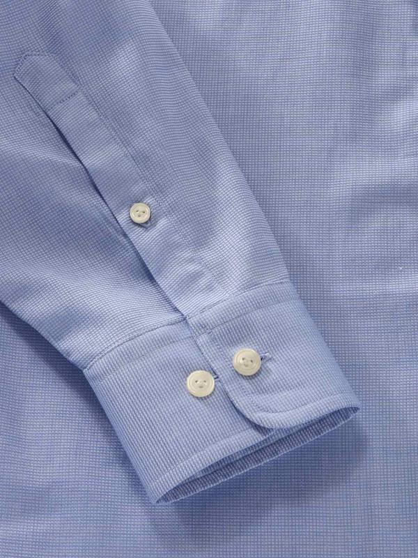 Cascia Sky Solid Full Sleeve Single Cuff Tailored Fit Classic Formal Cotton Shirt