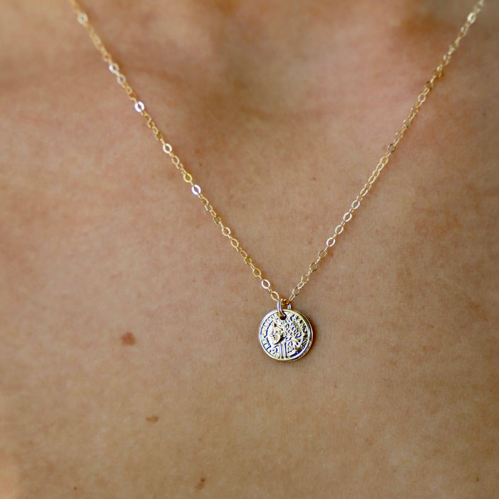 CN134G Gold Necklace-Petite Coin