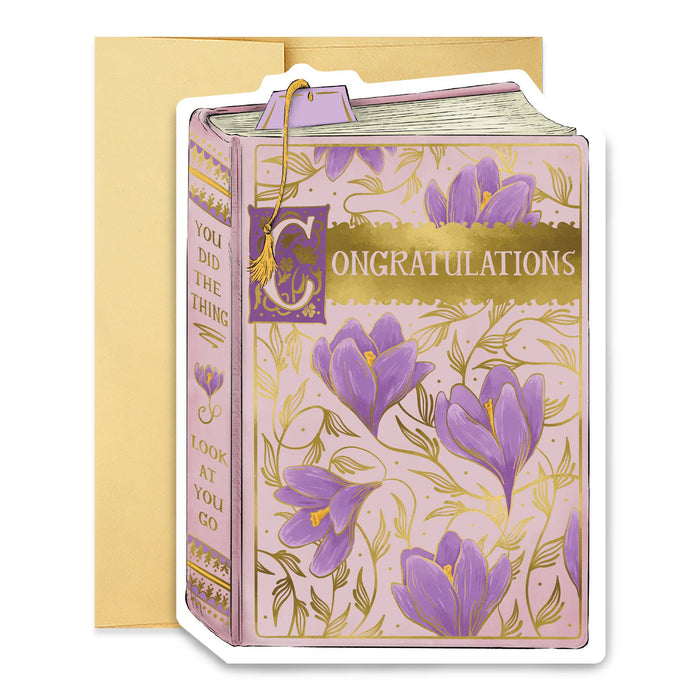 Congratulations Book Cover Diecut Card