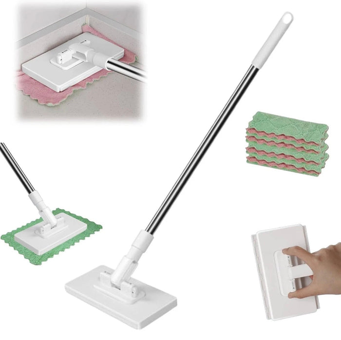 Disposable Dust Mop with 4 Reusable Cloths