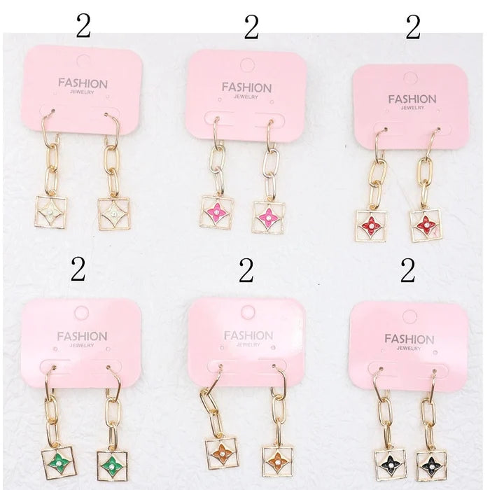 Elevate Your Style: Geometric Clover Drop Earrings (AER1713)