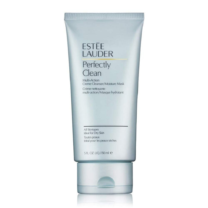 Estée Lauder Perfectly Clean multi-action creme cleanser and moisture mask in a 150ml jar, showing the product container.