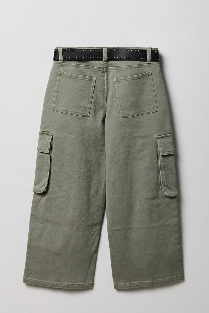Girls Baggy Cargo Jean with Belt