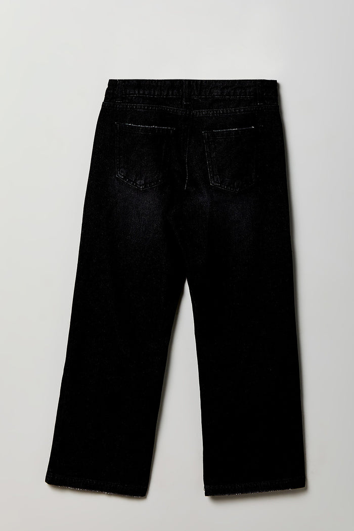 Girls Low Rise Baggy Black Jean