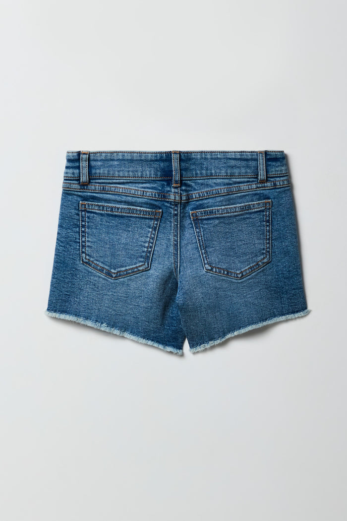 Girls Low Rise Denim Midi Short