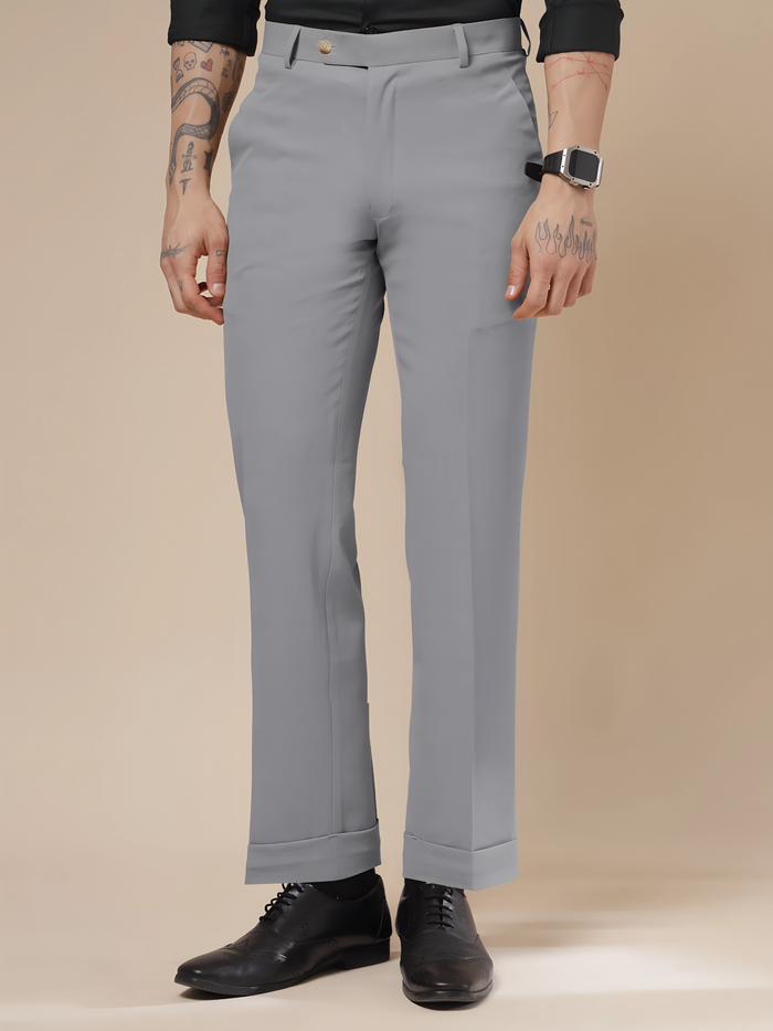 Italian Vega Royal Ash Grey Trouser Slim Fit | ITALIAN VEGA®
