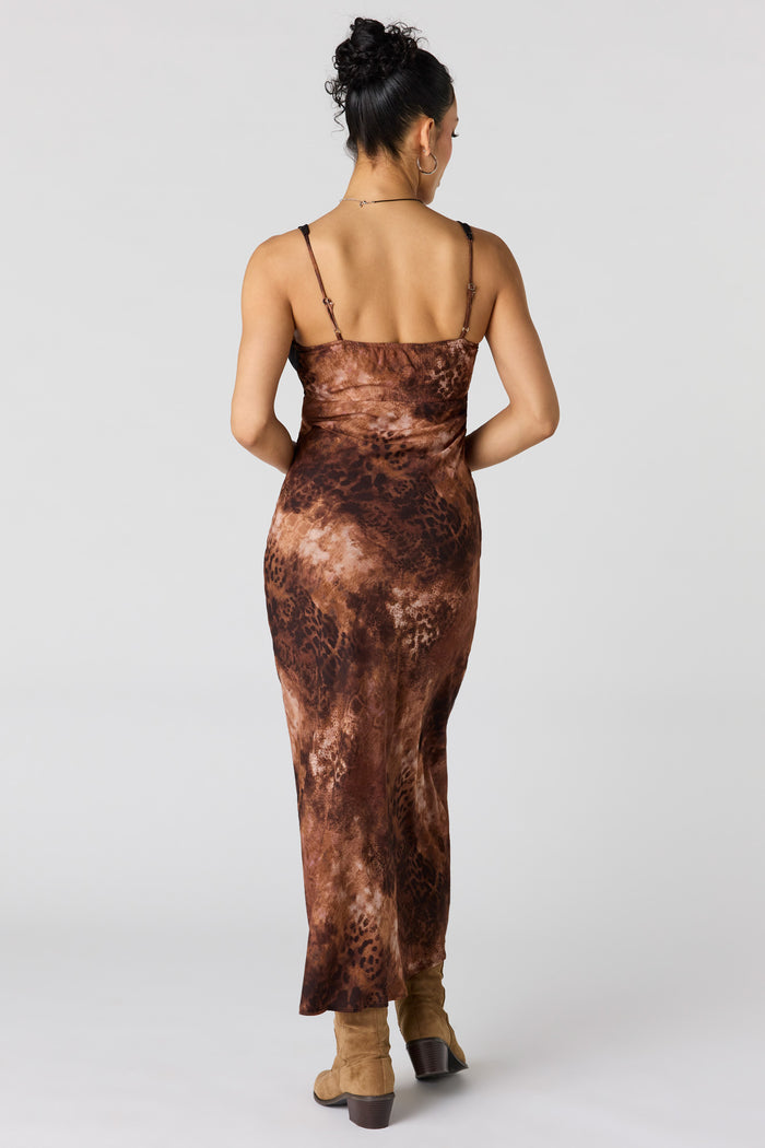 Lace Animal Print Midi Dress