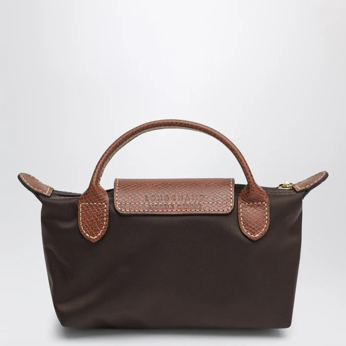 Longchamp - Le Pliage Original Pebble clutch bag moka Brand U