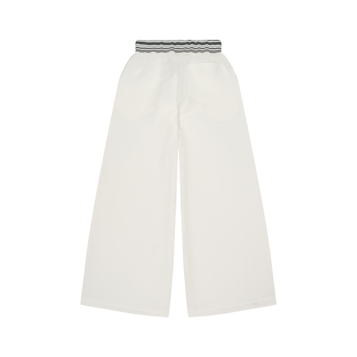 Lotus striped waist Wide Leg Pants
