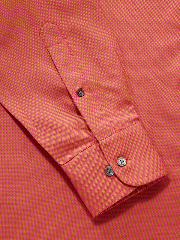 Marzeno Rust Solid Full Sleeve Classic Fit Semi Formal Dark Two Ply Mercerized Cotton Shirt