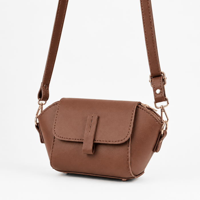 Mini Flap Crossbody Bag Brown - astorebags.pk