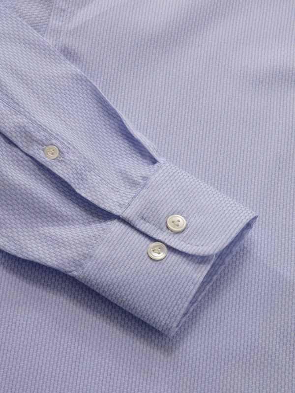 Montefalco Sky Solid Full Sleeve Single Cuff Tailored Fit Classic Formal Silk Touch Egyptian Giza Cotton Shirt