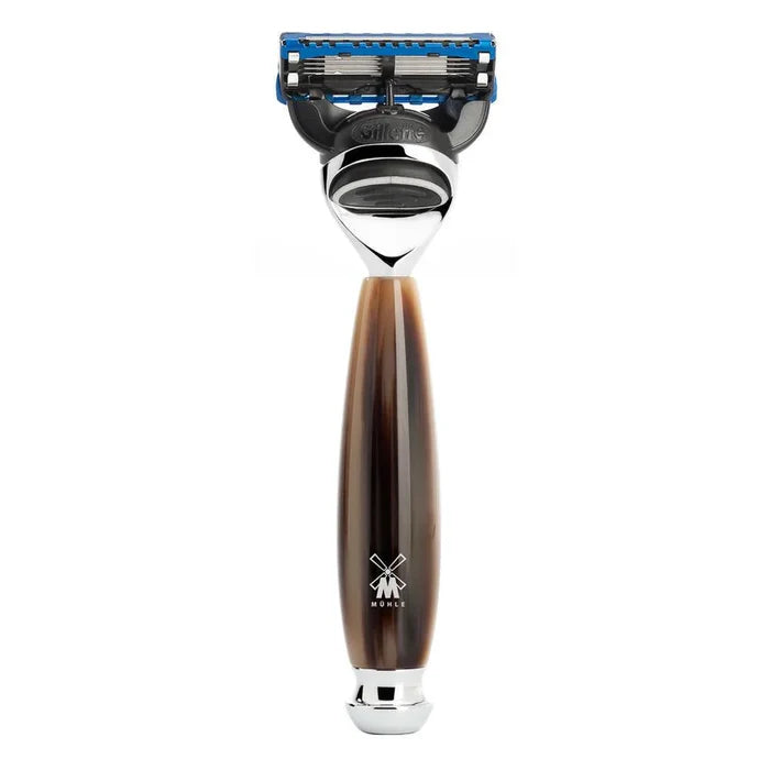 Muhle Vivo Fusion Razor High-Grade Resin, Horn Brown Handle - R332F