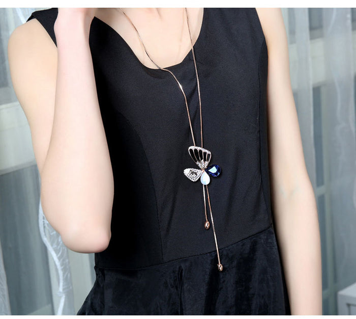 N2031 - Crystal Butterfly Necklace