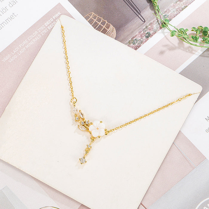 N2511 - Pearl cherry blossom necklace
