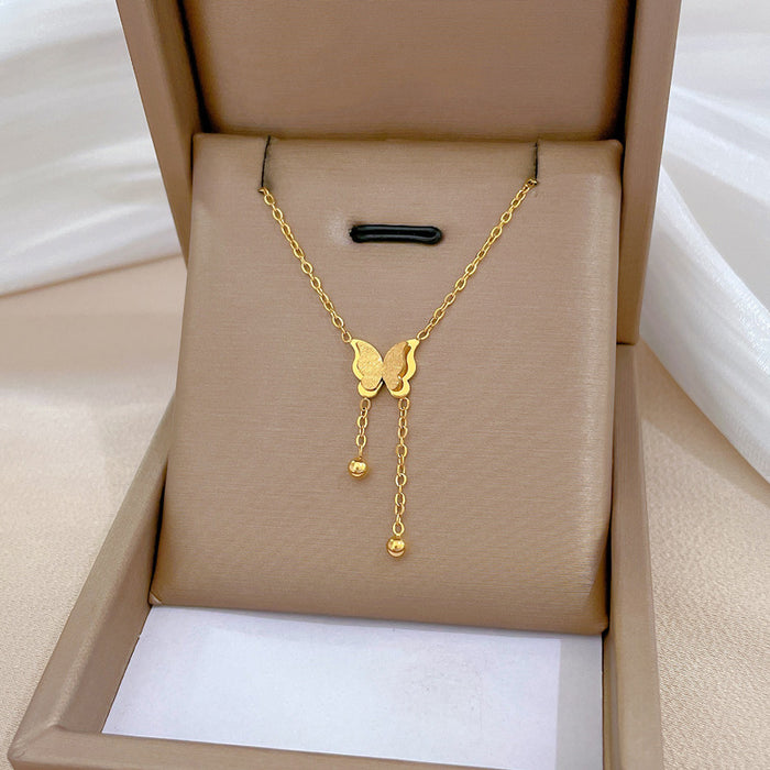 N2516 - Butterfly tassel Necklace
