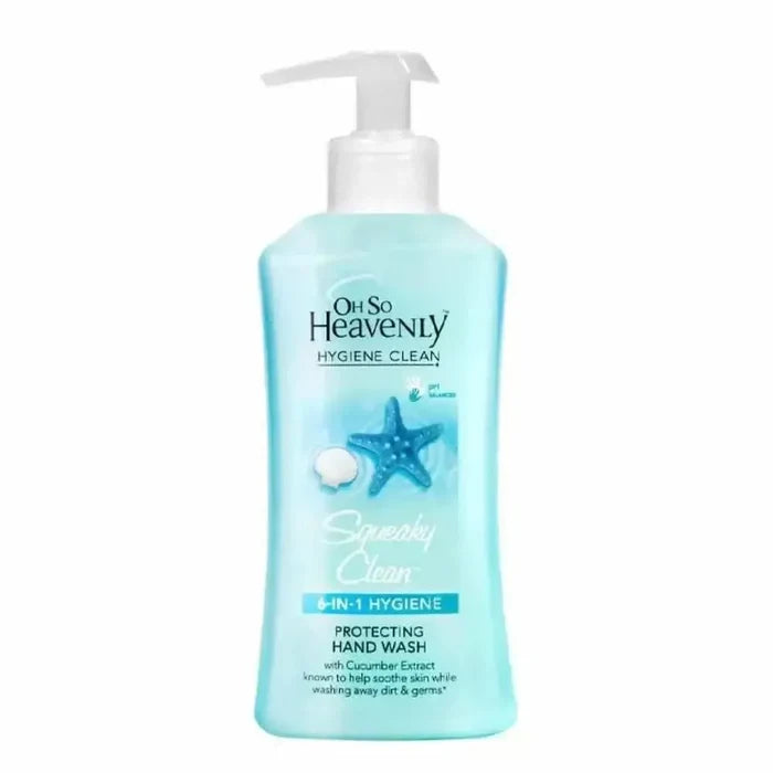 Bottle of Oh So Heavenly Hygiene Clean Hand Wash 450ml with cucumber extract and fresh scent