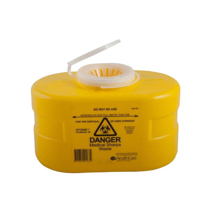 Sharps Container 3L Resealable Top