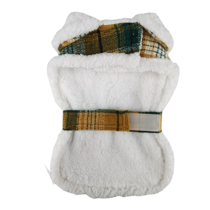 SHERPA-LINED-DOG-COAT-YELLOW-PLAID