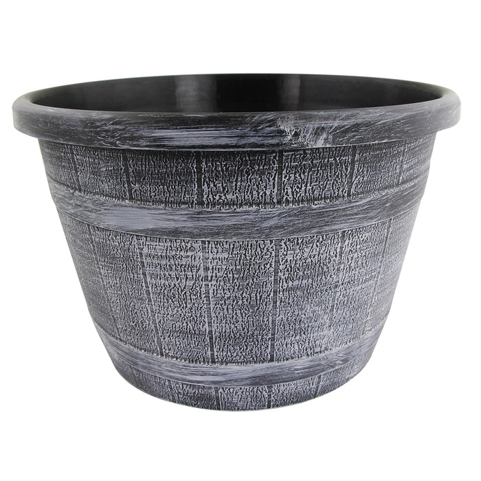 12 Inch Barrel Effect Planter Silver 329575-SILVER
