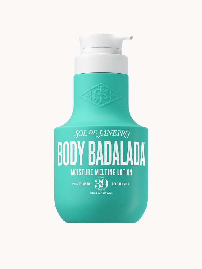 Sol de Janeiro Body Badalada '39 Lotion bottle for bath and body, featuring a sleek design and vibrant packaging.