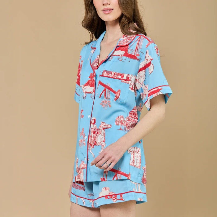 Texas Toile Pajama Set #KK2400