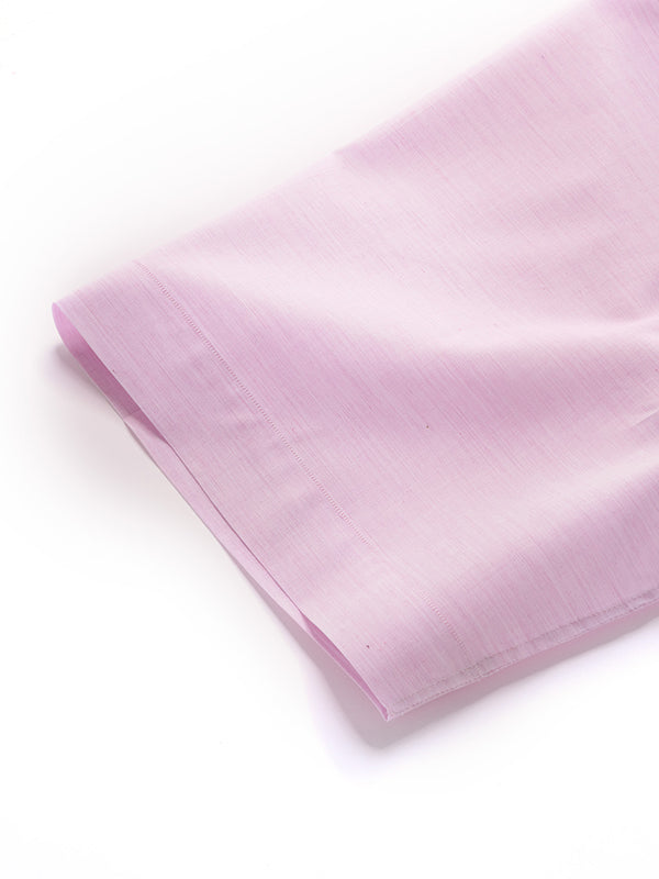 Venete Lilac Solid Half Sleeve Classic Fit Semi Formal Super Fine Cotton Shirt