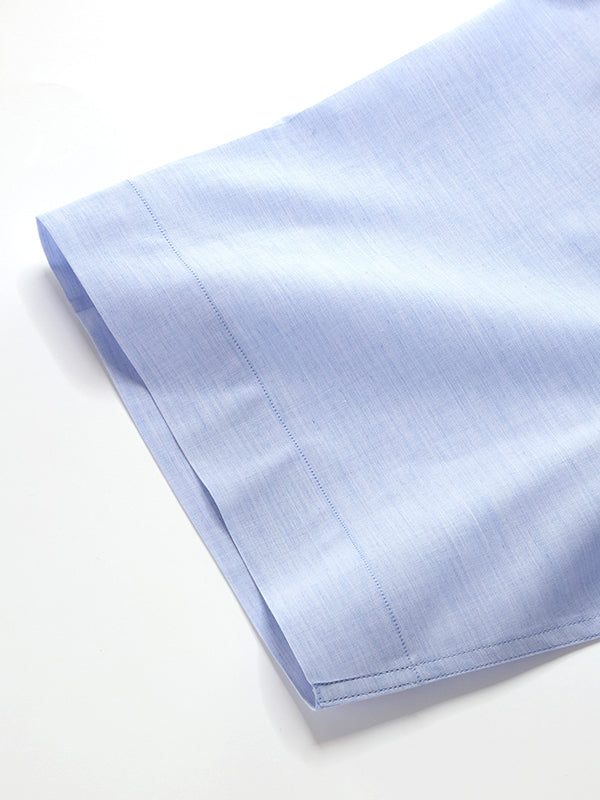 Venete Sky Solid Half Sleeve Classic Fit Semi Formal Super Fine Cotton Shirt