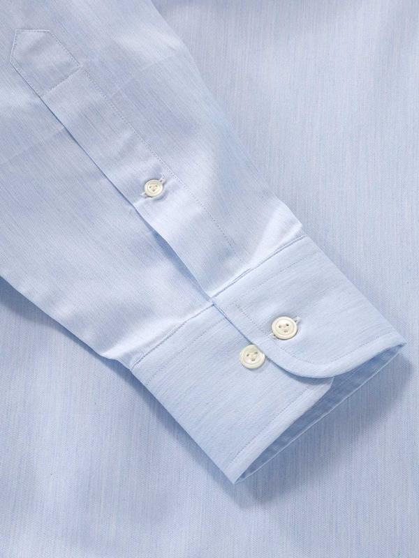 Vercelli Sky Solid Full Sleeve Single Cuff Classic Fit Semi Formal Two Ply Mercerized Cotton Shirt