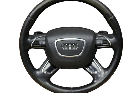 11-18 Audi A8 S8 D4 Leather Heated Steering Wheel 4H0 419 091A E OEM Set 159k