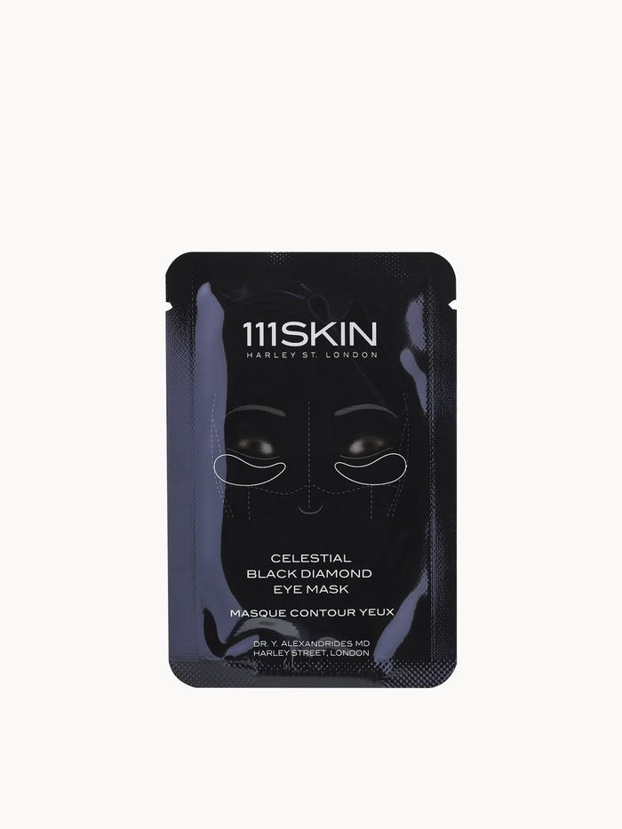 111SKIN Intensive Celestial Black Diamond Eye Mask with 6ml serum, designed to reduce puffiness and dark circles around the eyes.