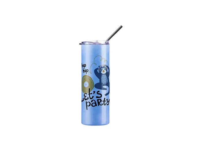 20oz/600ml Sublimation Heat-Sensitive Color Changing Stainless Steel Skinny Tumbler (Light Blue to Pink)