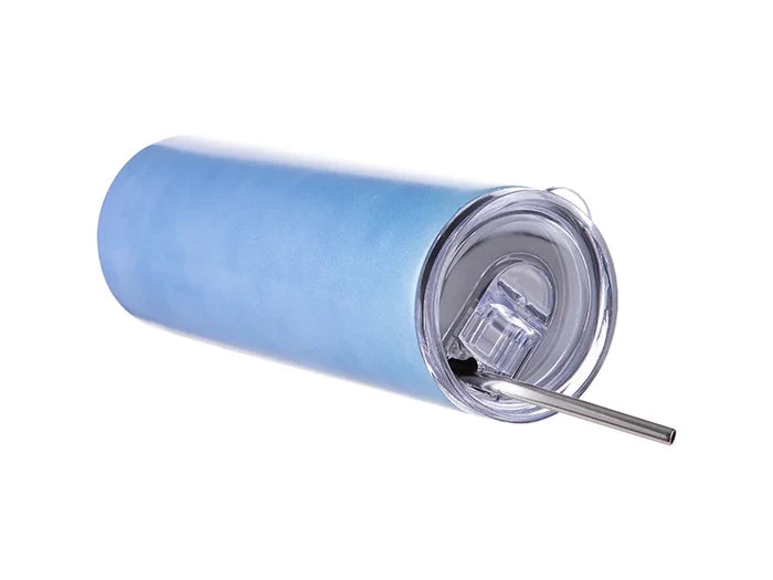 20oz/600ml Sublimation Heat-Sensitive Color Changing Stainless Steel Skinny Tumbler (Light Blue to Pink)