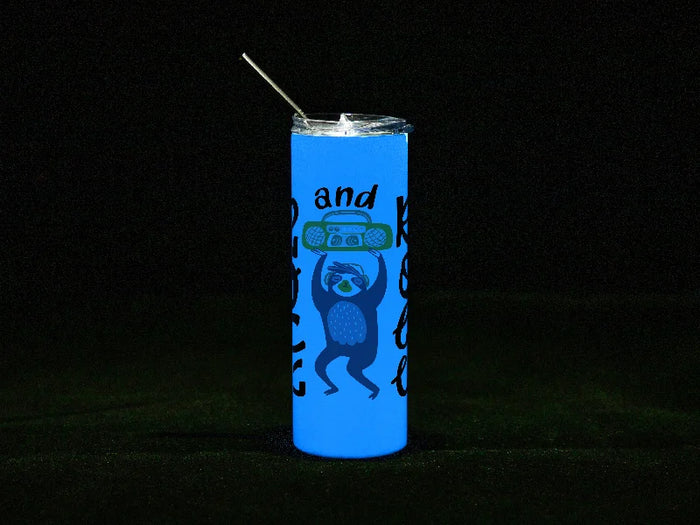 20oz/600ml Sublimation Luminous Stainless Steel Skinny Tumbler (White to Blue)
