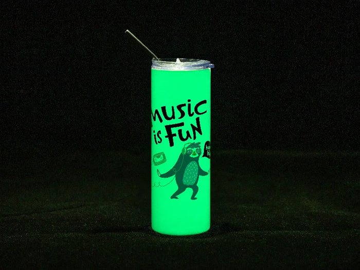 20oz/600ml Sublimation Luminous Stainless Steel Skinny Tumbler (White to Green)