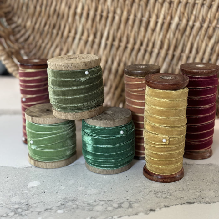 Velvet Ribbon on Wood Spool