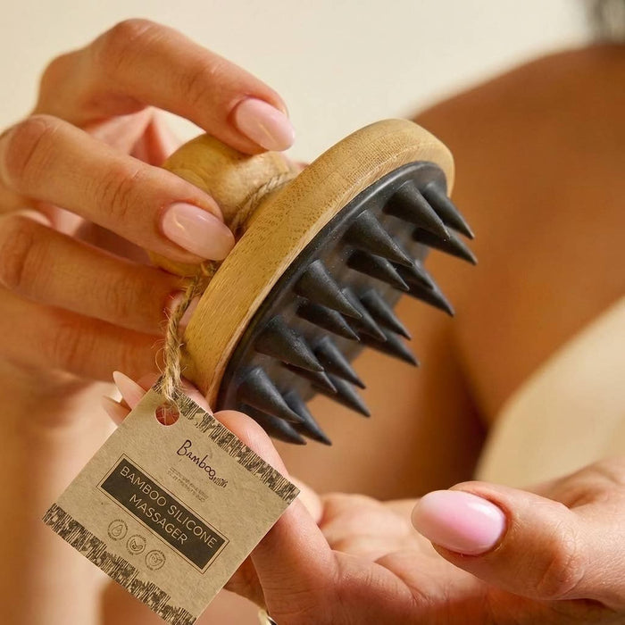 Bamboo + Silicone Scalp & Body Massager