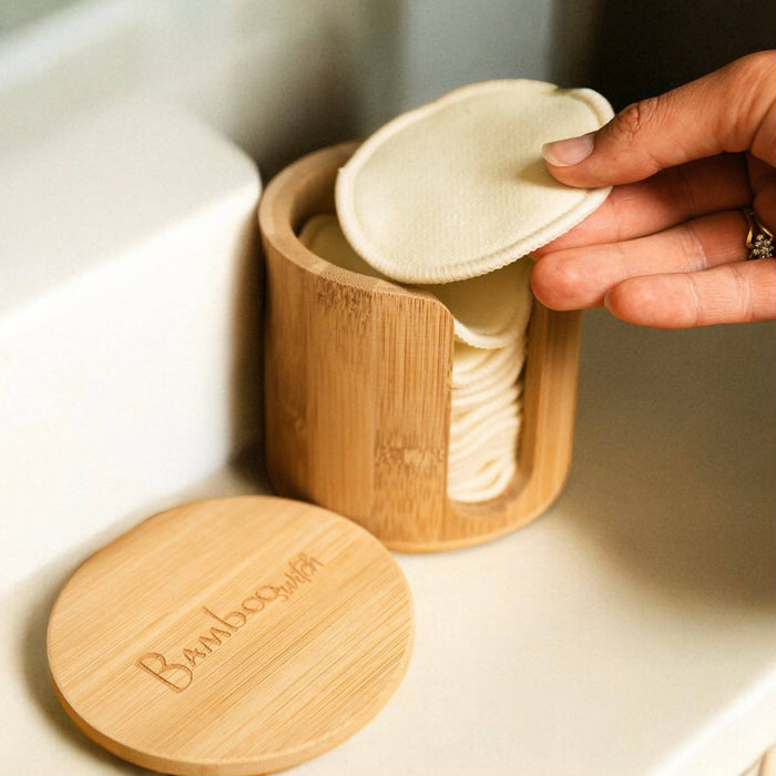 Bamboo Facial Rounds Holder