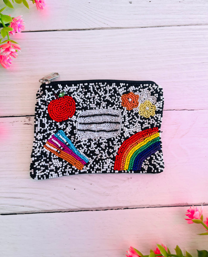Head of the Class Beaded Coin Purse