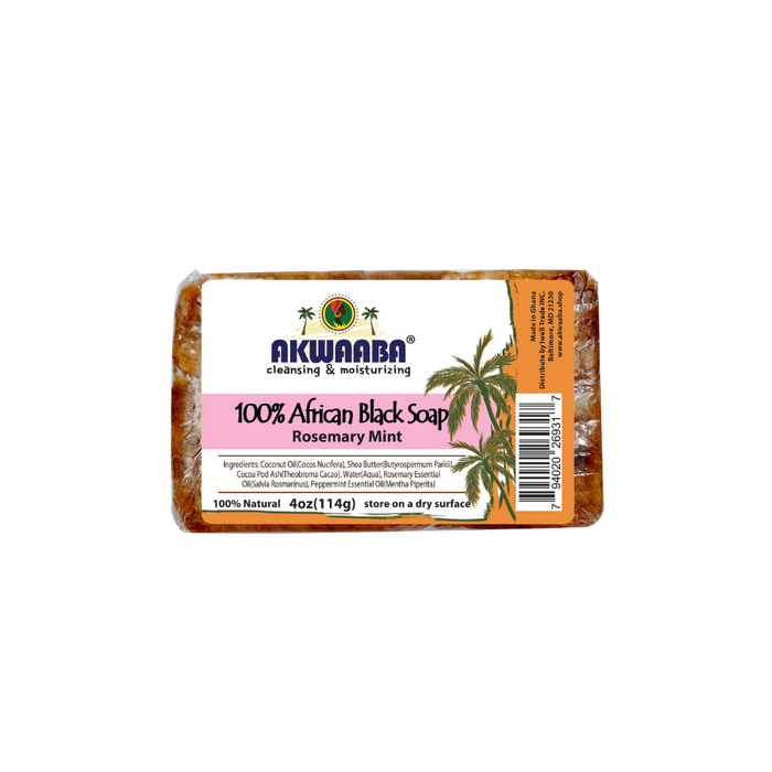 African Black Soap Bar (Rosemary Mint) 4oz