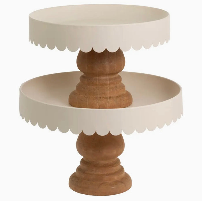 Almond Scallop Decor Stand - Small
