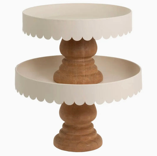 Almond Scallop Decor Stand - Small