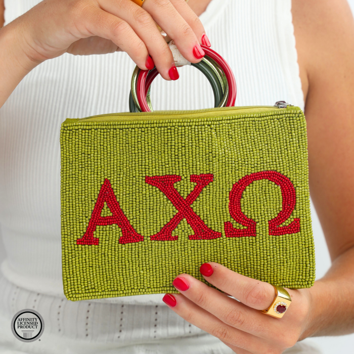 Alpha Chi Omega Beaded Pouch