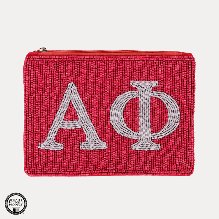 Alpha Phi Beaded Pouch