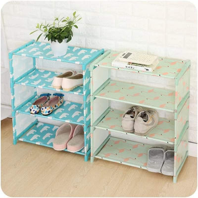 Animal print shoe rack