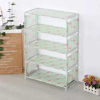 Animal print shoe rack