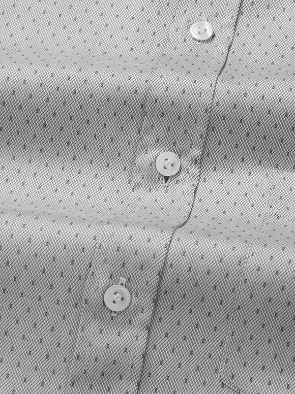 Antonello Light Grey Solid Full Sleeve Single Cuff Classic Fit Classic Formal Two Ply Mercerized Cotton Shirt